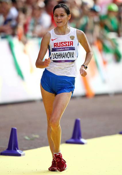 20 km di marcia: la giovanissima ( nata nel 1992) Yelena Lashmanova ai Giochi di Londra 2012 ha stabilito il miglior crono della specialit con 1h25’02”. Attualmente la Lashmanova sta scontando due anni di squalifica per doping dopo il ritrovamento di valori anomali nel gennaio 2014. Ansa